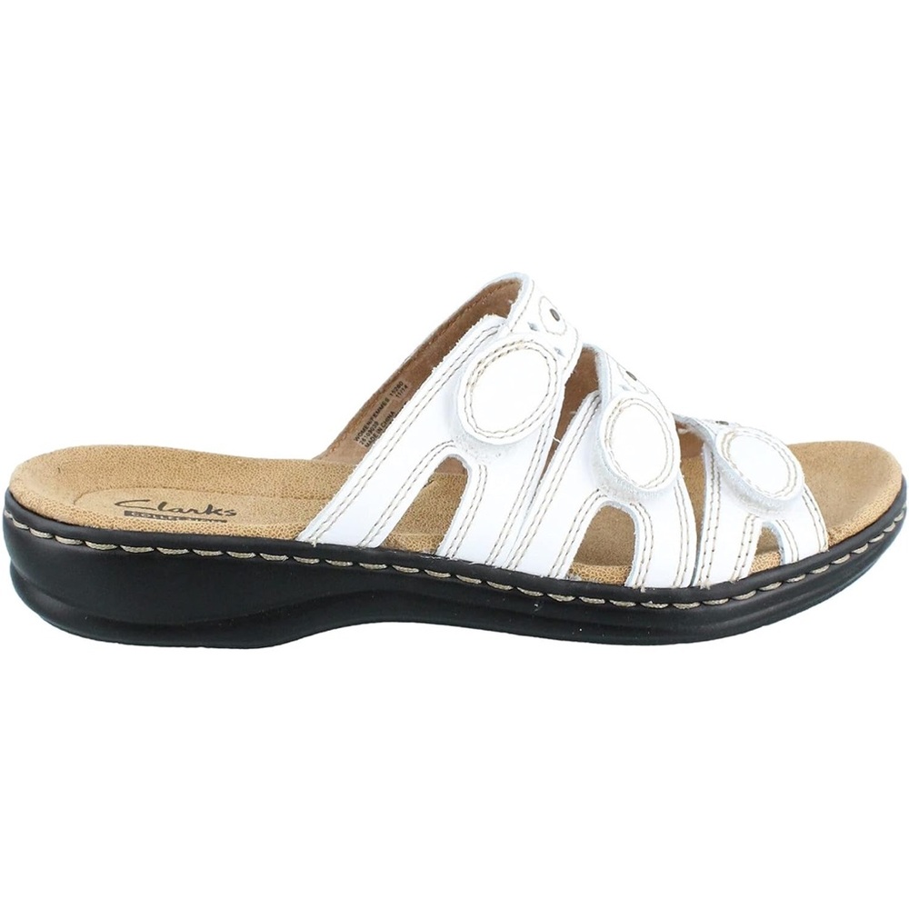 Clarks Women's White Slide Sandals